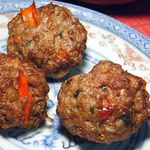 Albóndigas de cerdo y gambas (receta Thai)