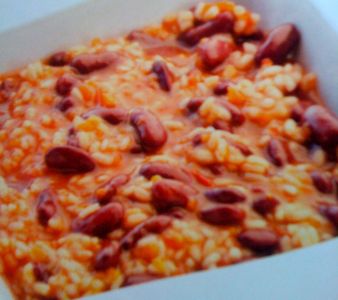 Guiso de judias pintas con arroz
