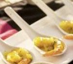 Cucharilla japonesa de langonstinos al azafrán